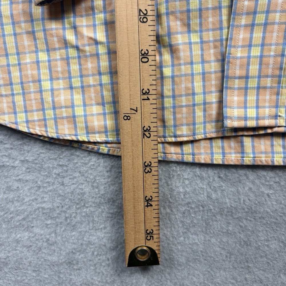 Brooks Brothers Country Club Shirt Mens Large Orange Plaid Egyptian Cotton - Picture 7 of 8
